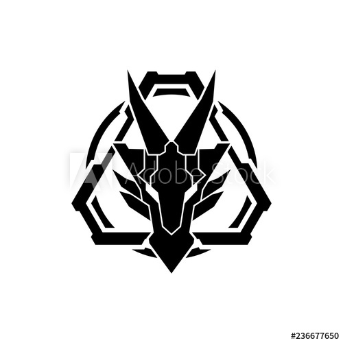 500x500 Dragon Head Military Tactical Logo Design Illustration