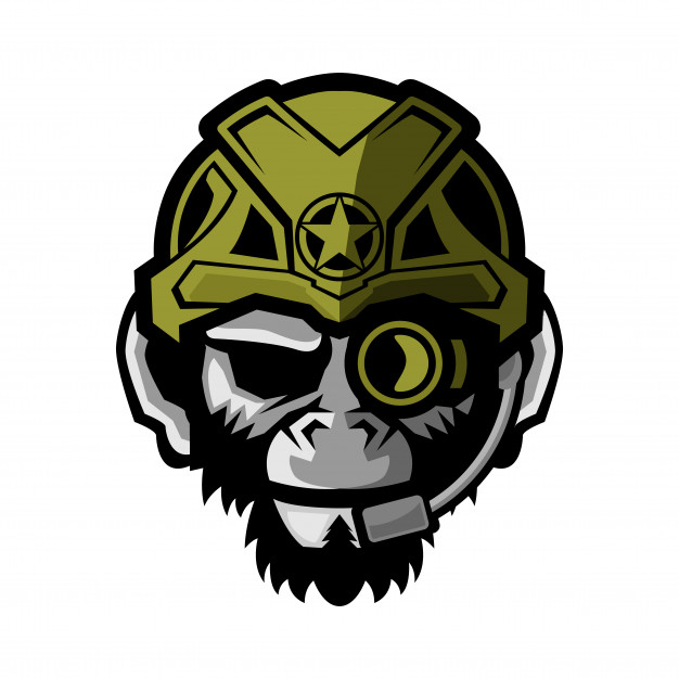 626x626 Tactical Monkey Vector Illustration Vector Premium Download