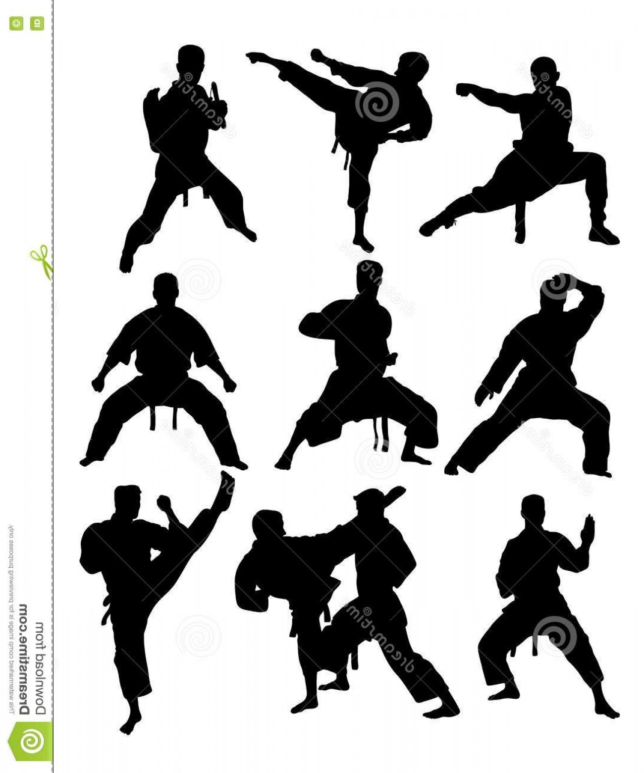 1300x1560 Stock Illustration Taekwondo Karate Silhouettes Art Vector Design