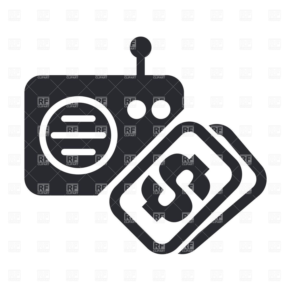 1200x1200 Icon Of Radio With Price Tag Vector Image Of Icons And Emblems