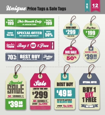340x371 Vector Vintage Price Tag Set Free Download