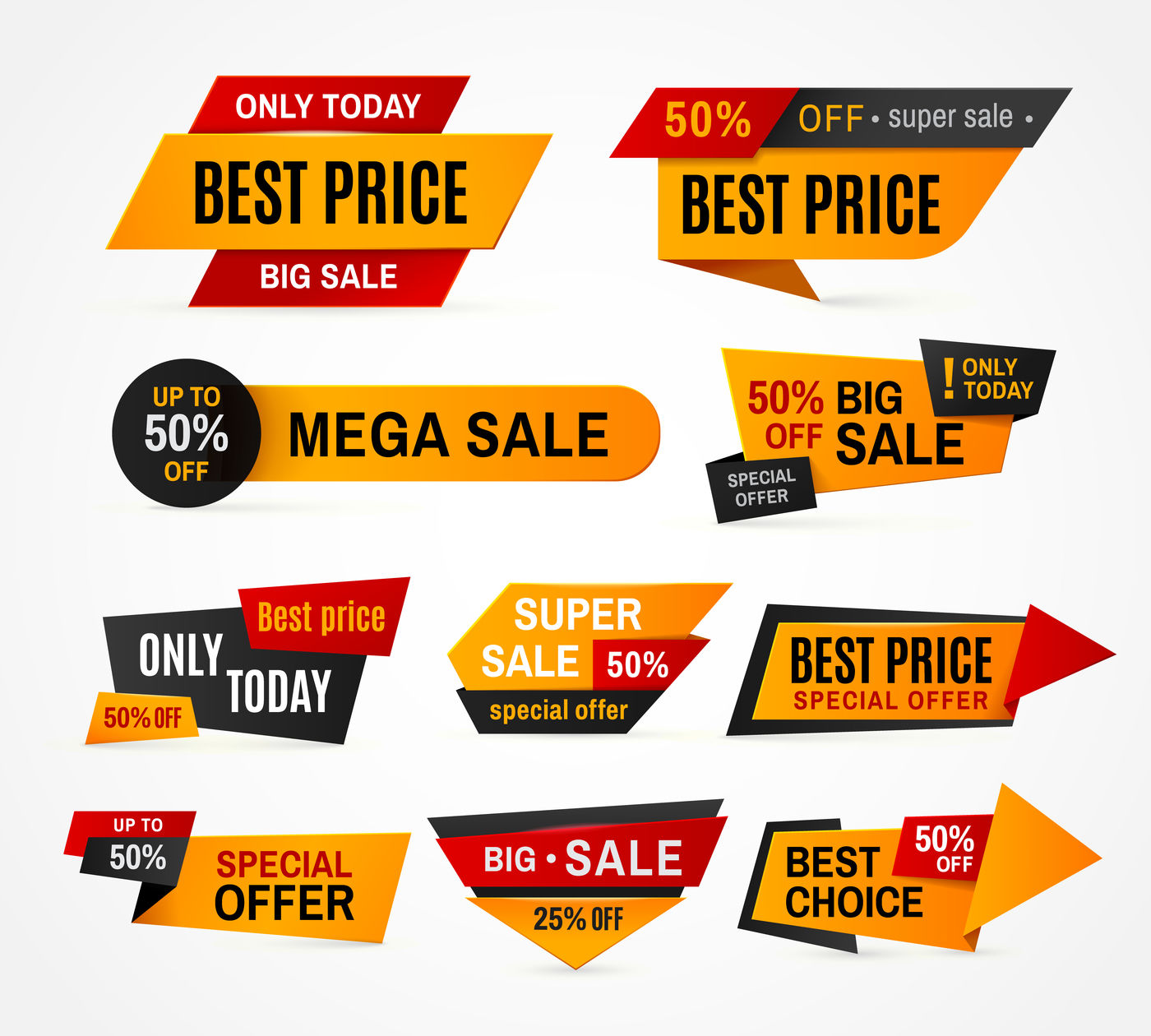 1400x1260 Exclusive Sale Supermarket Price Tag Vector Sticker Set