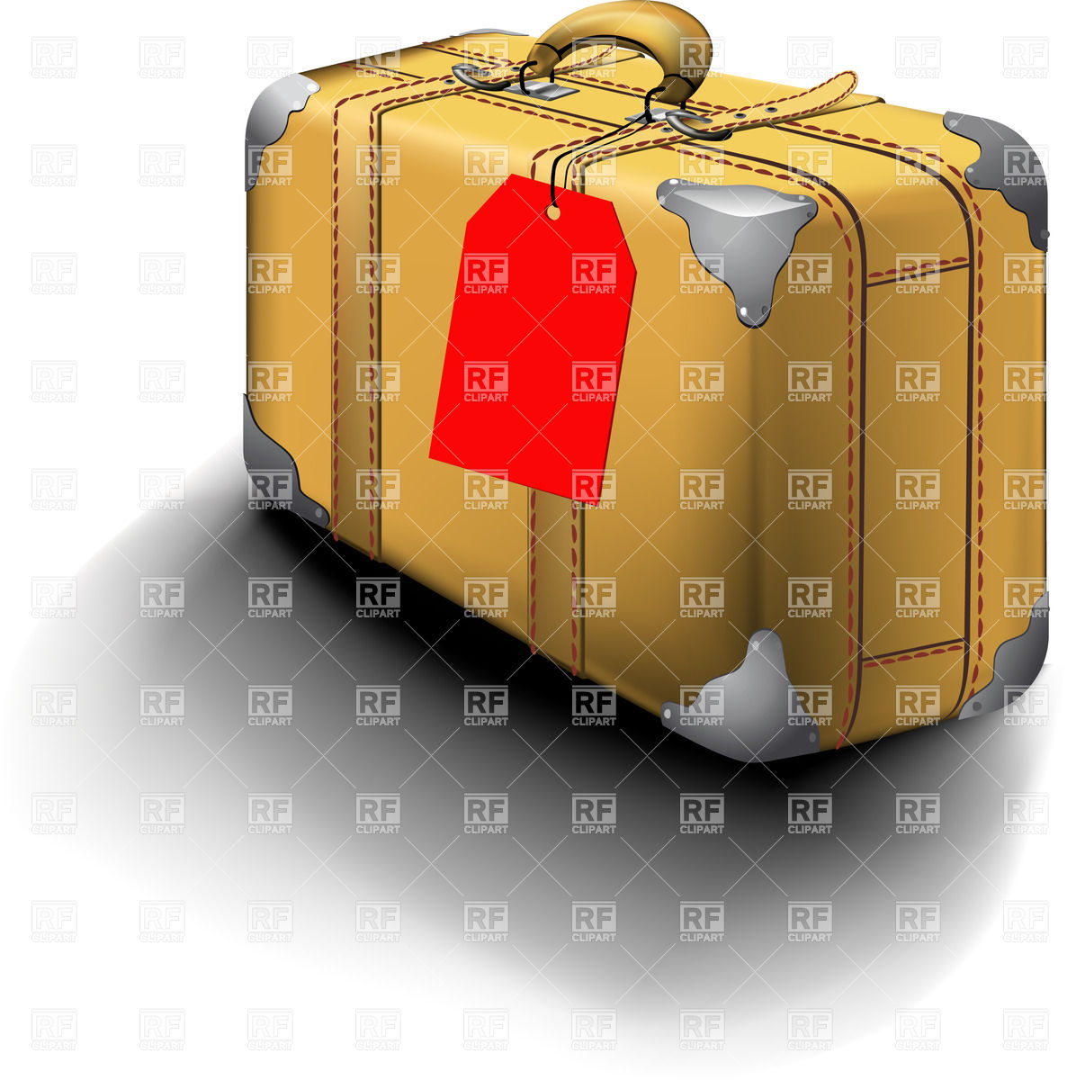 1186x1200 Old Yellow Suitcase With Name Tag Vector Image Of Objects