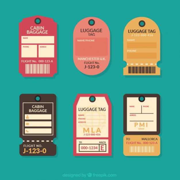 626x626 Set Of Flat Vintage Travel Tags Free Vectors Ui Download