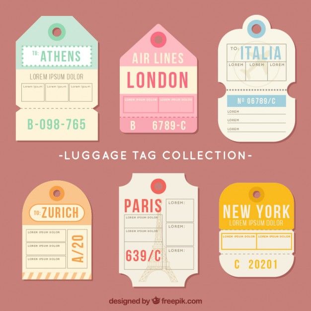 626x626 Tags For Travel In Flat Design Free Vector Travel Journal