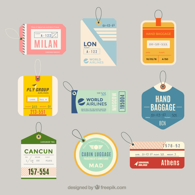 626x626 Variety Of Flat Luggage Tags In Flat Design Vector Free Download