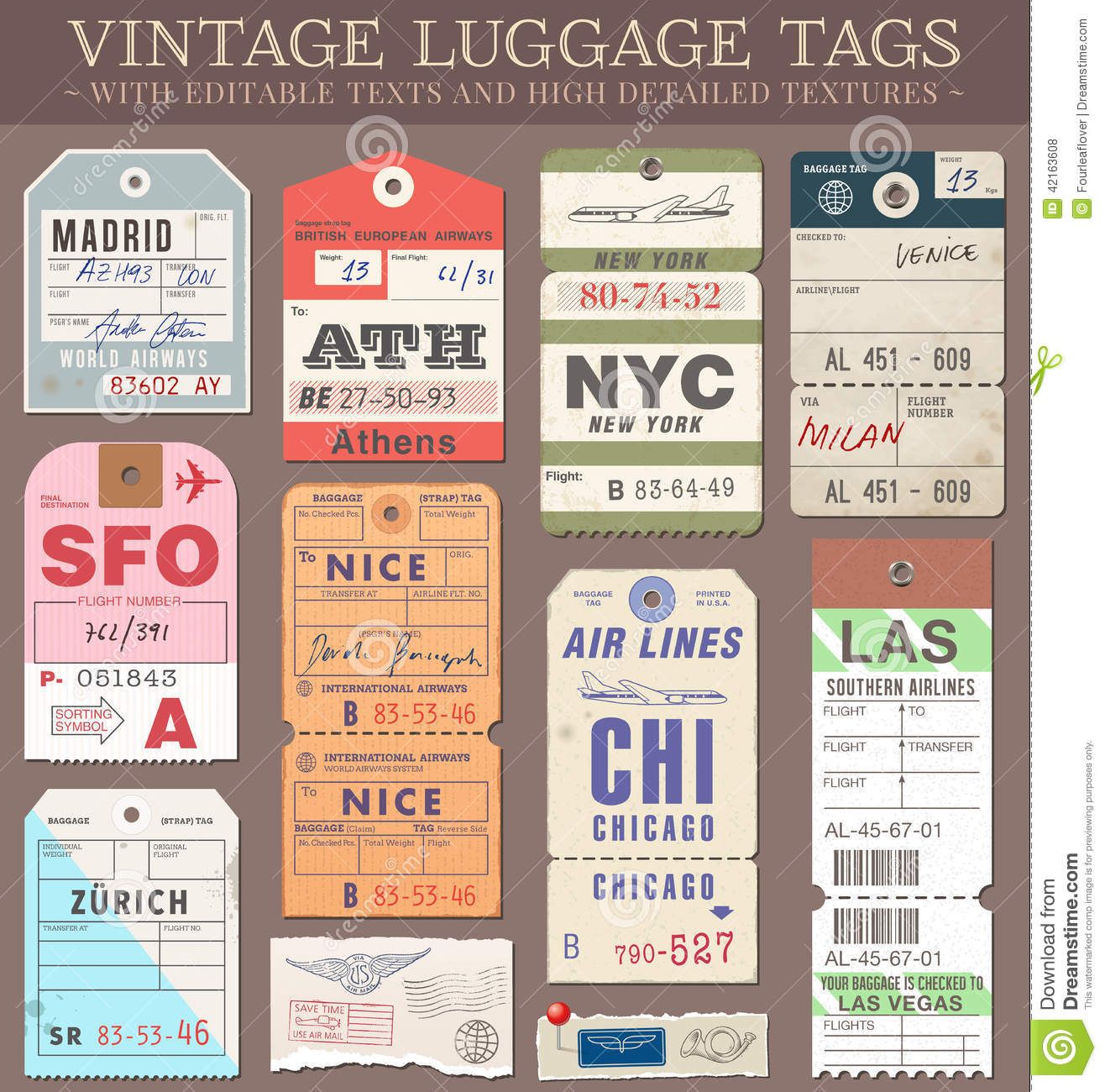 1316x1300 Vector Luggage Tags