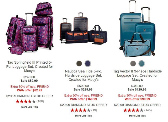 700x510 Macy's Extra Off Luggage Sets With Code Friend