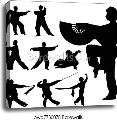 Tai Chi Vector Silhouettes, Canvas Print Barewalls Posters 382x390 Tai Chi Vector Silhouettes, Canvas Print Barewalls Posters