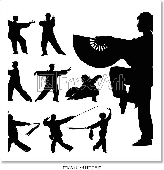 Free Art Print Of Tai Chi Vector Silhouettes Nine Black Vector 561x581 Free Art Print Of Tai Chi Vector Silhouettes Nine Black Vector