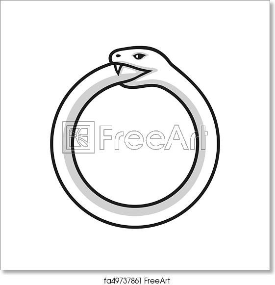 561x581 Free Art Print Of Ouroboros, Snake Eating Its Tail Ouroboros