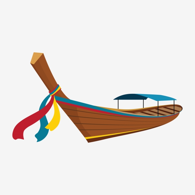 640x640 Long Tail Boat Thailand Vector Illustration, Art, Asia, Asian Png