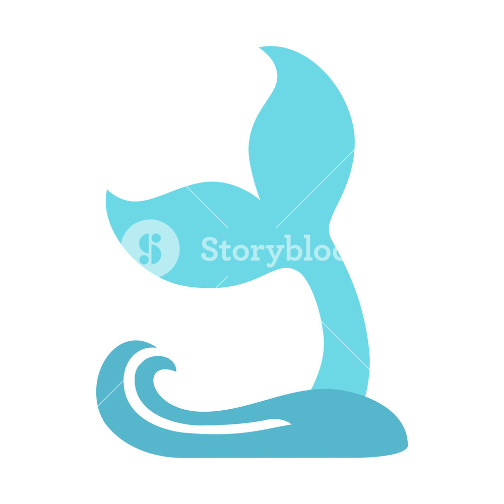 1000x1000 Mermaid Tail With Wave Silhouette Of Whale Tail Icon Fish Tail
