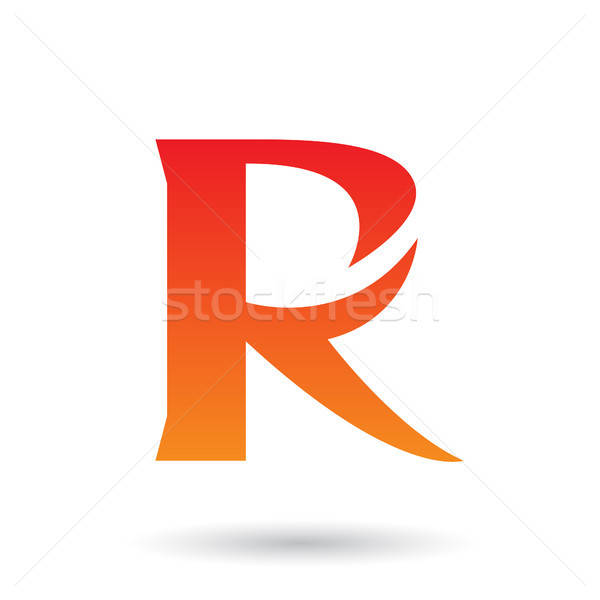600x600 Red And Orange Gradient R With A Spiky Tail Vector Illustration