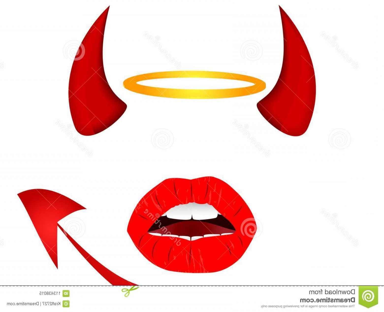 1560x1267 Angel Devil Horn Halo Tail Angel Devil Horn Halo Tail Vector Art