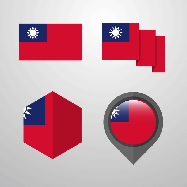 Taiwan Flag Design Set Vector, Banner Png And Vector 640x640 Taiwan Flag Design Set Vector, Banner Png And Vector