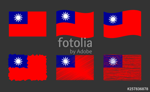 Taiwan Flag Vector Illustration Set, Official Colors 500x307 Taiwan Flag Vector Illustration Set, Official Colors