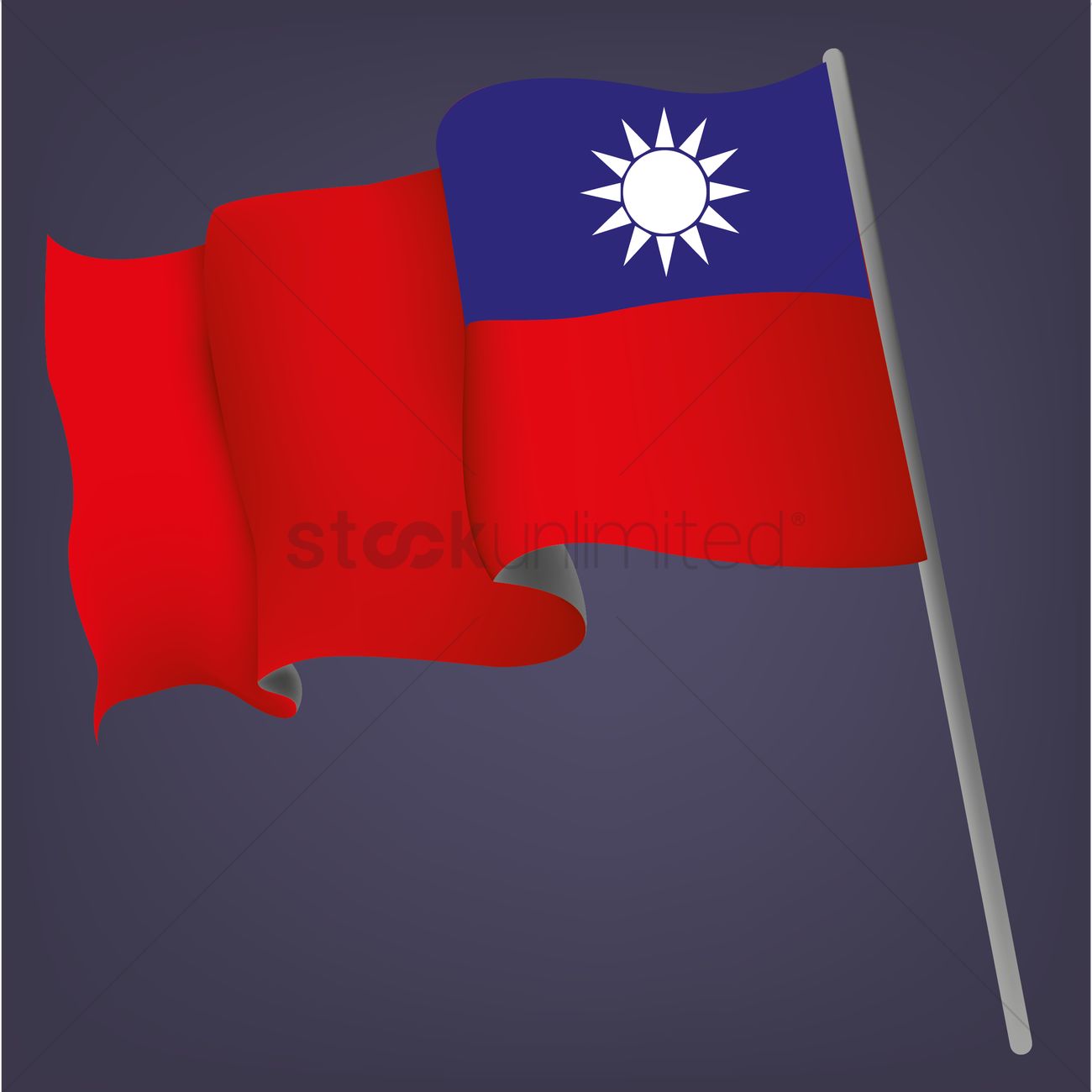 Free Taiwan Flag Vector Image 1300x1300 Free Taiwan Flag Vector Image