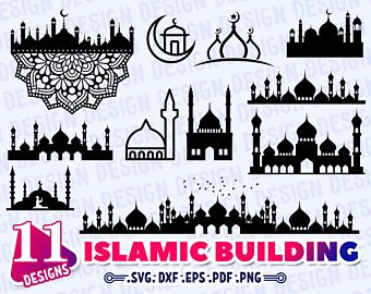 Taj Mahal Silhouette Vector