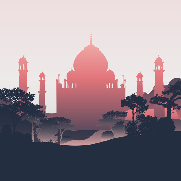 626x626 Silhouette Of The Taj Mahal Vector Vector Free Download