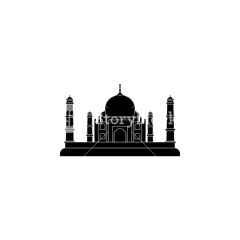 1000x1000 Taj Mahal Icon Vector Illustration Royalty Free Stock Image