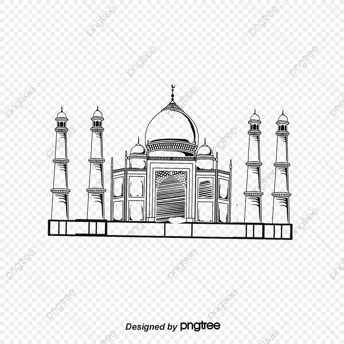 1200x1200 Vector Painted Taj Mahal India, Vector, Hand Painted, Taj Mahal