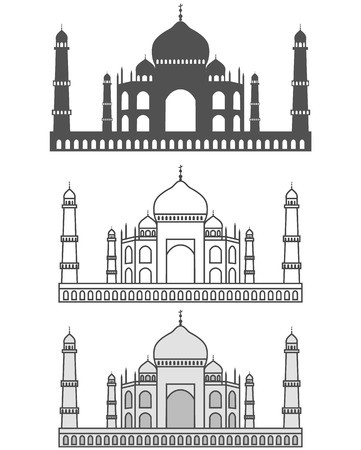 361x450 Vector Illustration Of Silhouette Taj Mahal