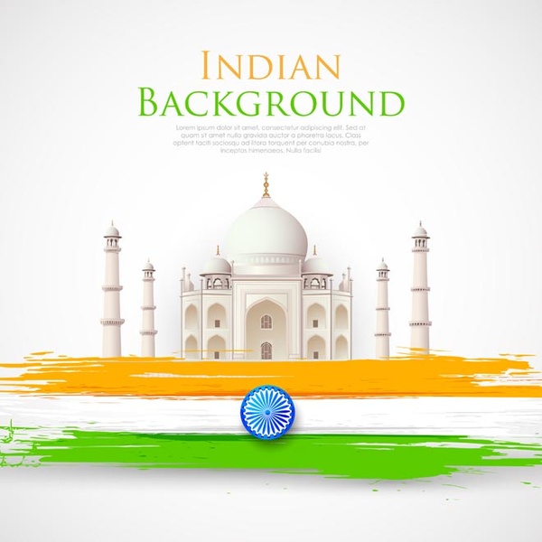 600x600 Free Vector Taj Mahal With Indian Flag Stroke Vector Misc Free