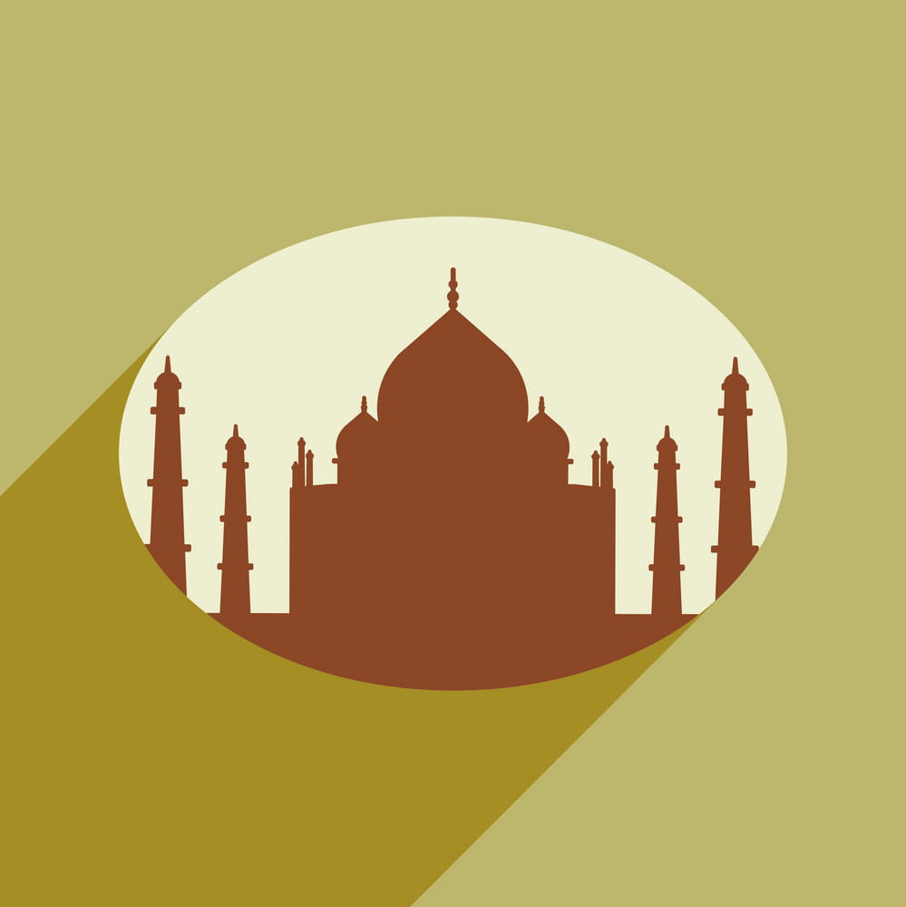 999x1000 Modern Flat Icon With Long Shadow Indian Taj Mahal Vector