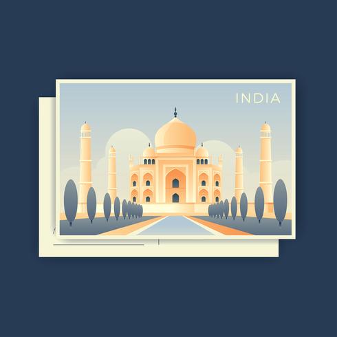 Taj Mahal India Postcard Vector 490x490 Taj Mahal India Postcard Vector