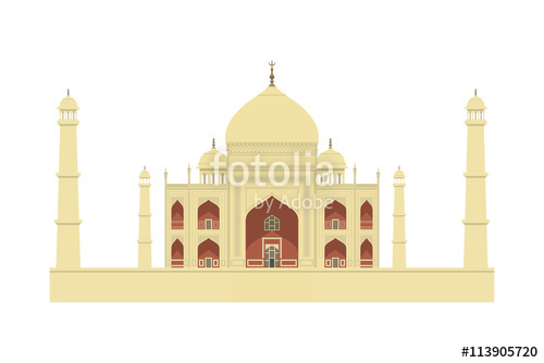 Taj Mahal Vector Illustration India Travel Landmark, Famous 500x334 Taj Mahal Vector Illustration India Travel Landmark, Famous