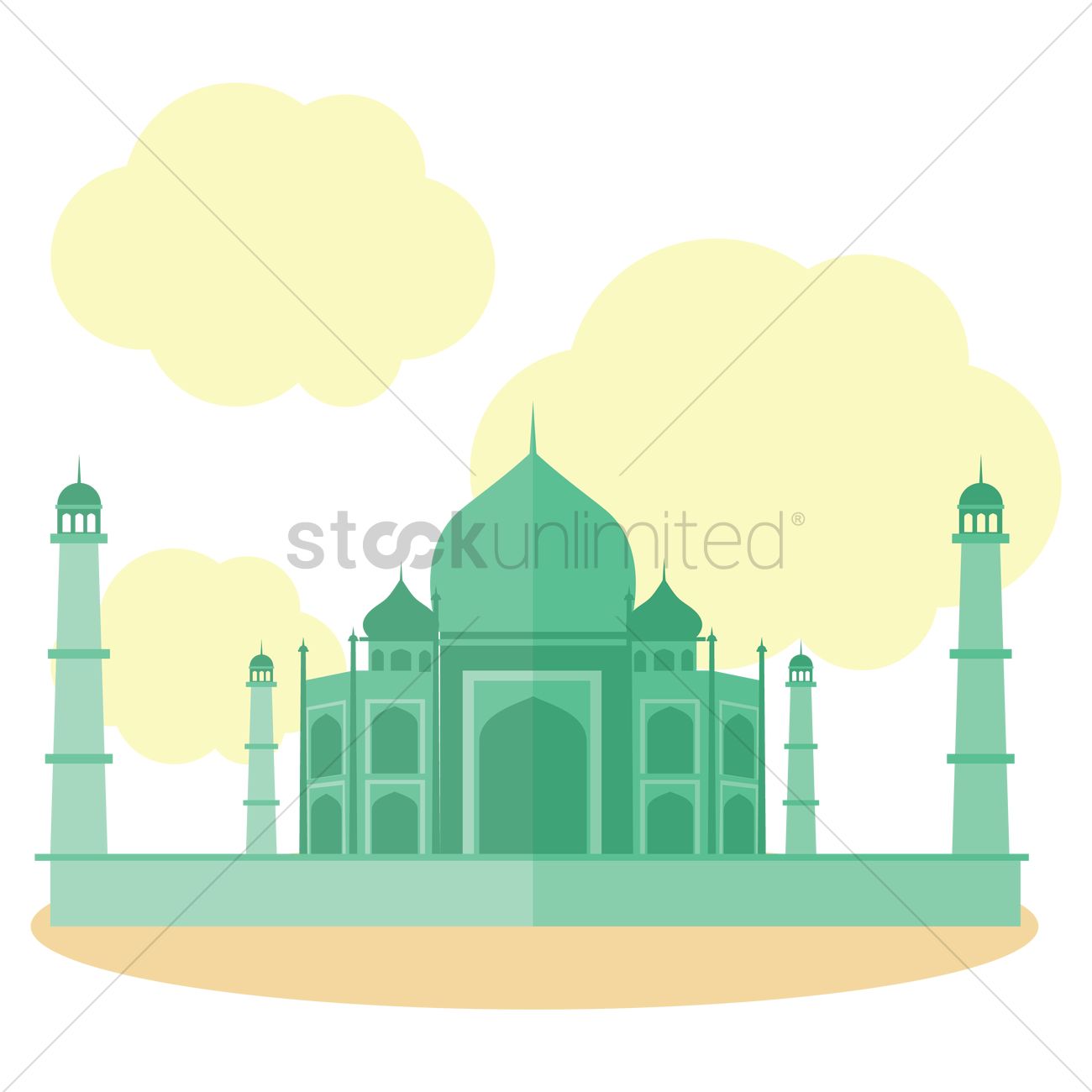 Taj Mahal Vector Image 1300x1300 Taj Mahal Vector Image