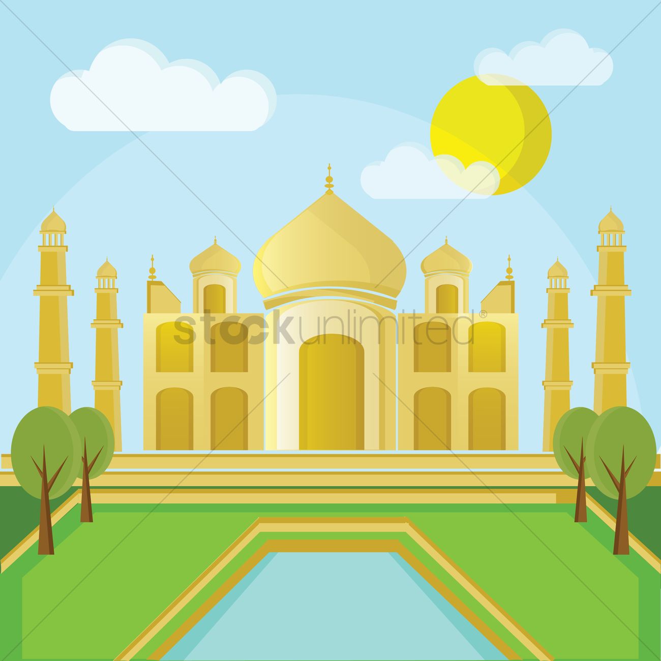 Taj Mahal Vector Image 1300x1300 Taj Mahal Vector Image
