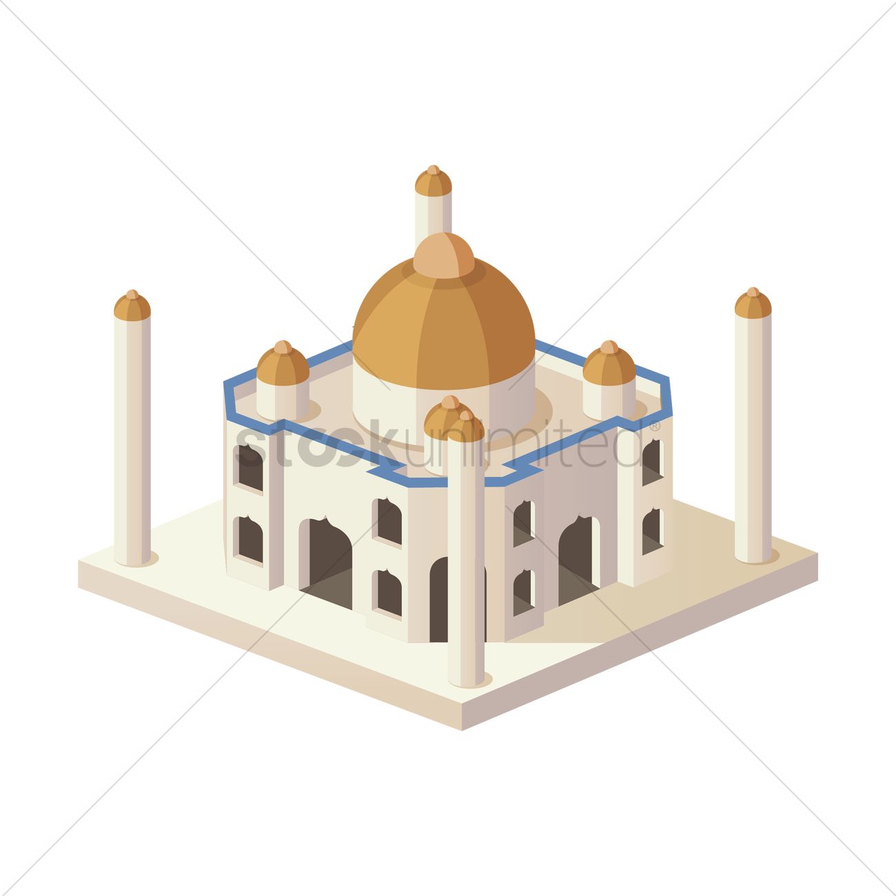 Taj Mahal Vector Image 1300x1300 Taj Mahal Vector Image