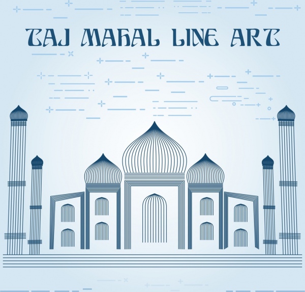 Taj Mahal Vector Free Vector Download 600x573 Taj Mahal Vector Free Vector Download