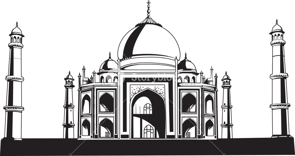 Vector Taj Mahal Royalty Free Stock Image 1000x529 Vector Taj Mahal Royalty Free Stock Image
