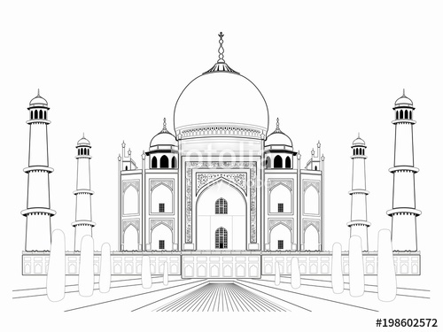 Illustration Of An Taj Mahal Vector Draw Stock Image 500x375 Illustration Of An Taj Mahal Vector Draw Stock Image