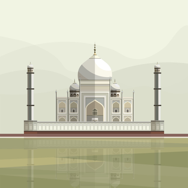 Illustration Of Taj Mahal Vector Free Download 626x625 Illustration Of Taj Mahal Vector Free Download