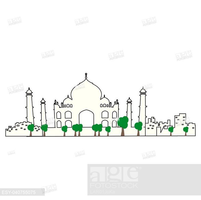 New Delhi Cityscape Isolated On White Background, Taj Mahal 701x700 New Delhi Cityscape Isolated On White Background, Taj Mahal