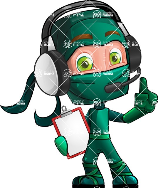 538x640 Vector Bright Simple Ninja Cartoon Illustration