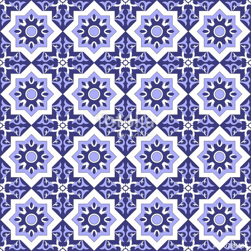 500x500 Tiles Pattern Vector Talavera Pattern Traditional Seamless Tile