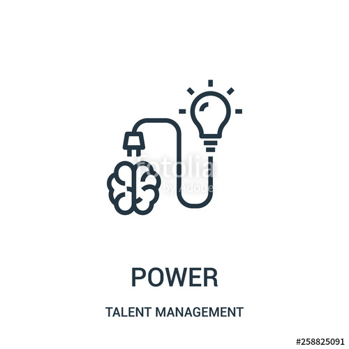 500x500 Power Icon Vector From Talent Management Collection Thin Line