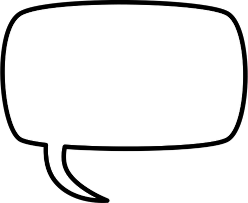 500x409 Rectangular Comic Speech Bubble Vector Drawing
