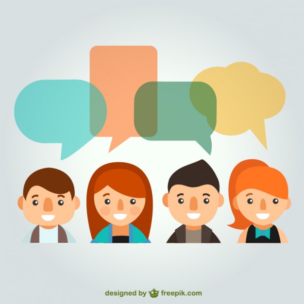 626x626 People With Speech Bubbles Vector Free Download