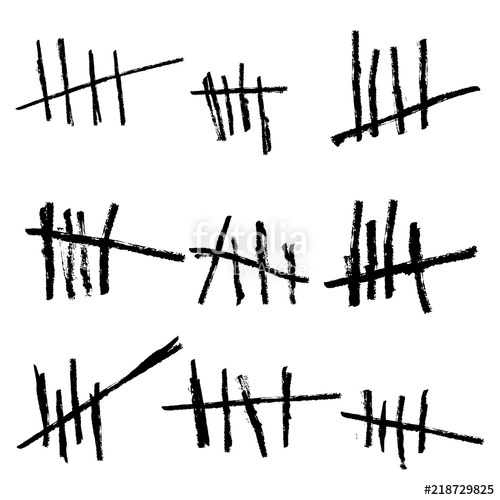 500x500 Set Of Counting Waiting Number On Wall Prison Illustration Vector