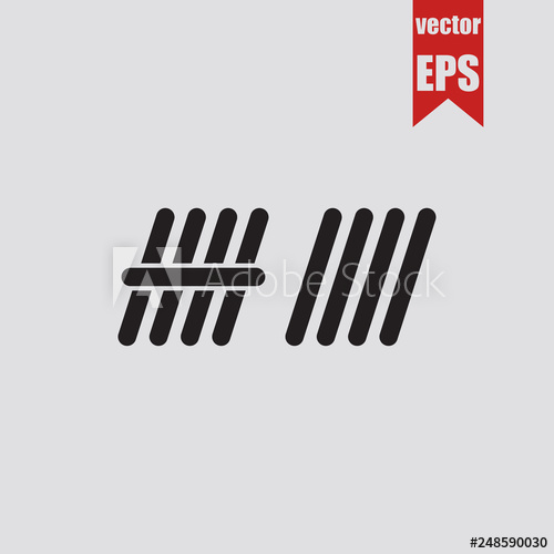 500x500 Tally Marks Icon Vector Illustration