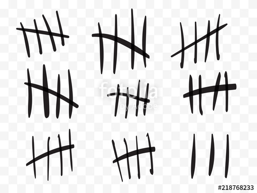 500x375 Tally Marks On A Prison Wall Isolated Counting Signs Vector