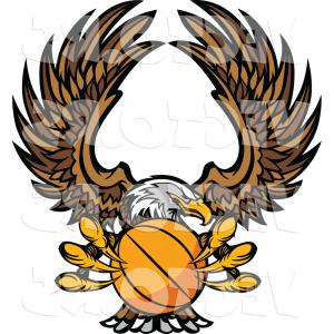 300x300 Vector Of A Bald Eagle Flying With A Basketball Within Its Talons