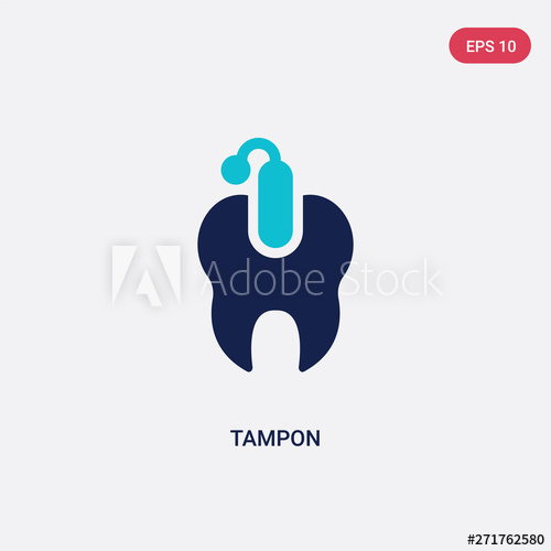 500x500 Two Color Tampon Vector Icon From Dentist Concept Isolated Blue
