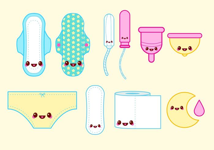 700x490 Happy Tampon Period Vector Set